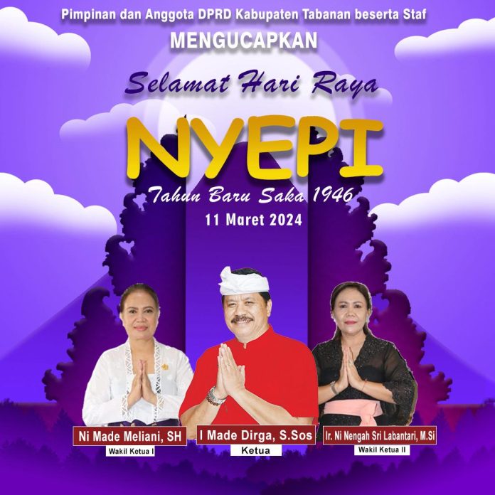 Anggota DPRD Kabupaten Tabanan Mengucapkan Selamat Hari Raya Nyepi