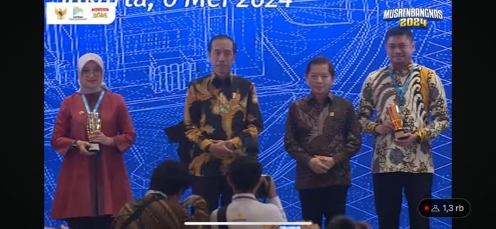 Presiden Joko Widodo saat membuka Musrenbangnas 2024 yang diselenggarakan oleh Kementerian PPNBappenas.