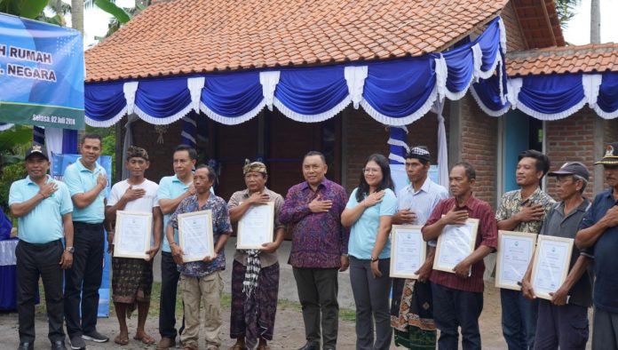 Bupati Tamba Sambut Peresmian Program Bedah Rumah Bumdes Bersama LKD Kecamatan Negara