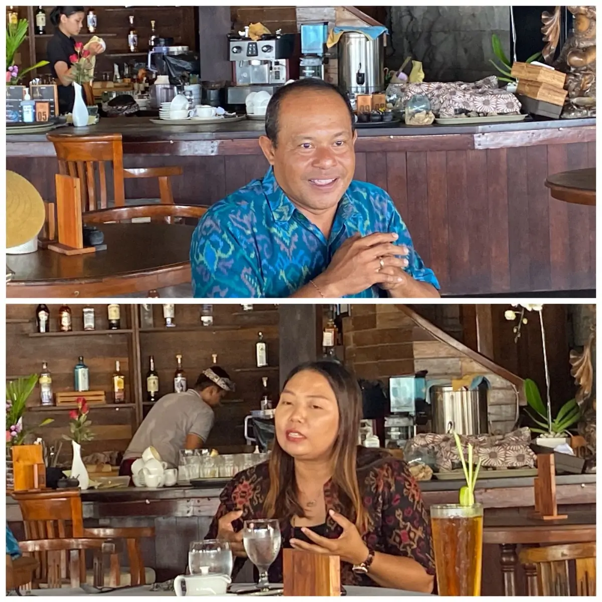 Nyoman Redana, General Manager Desa Swan Villas & Spa (Atas) dan Ayu Tirta, Director of Sales and Marketing (Bawah).