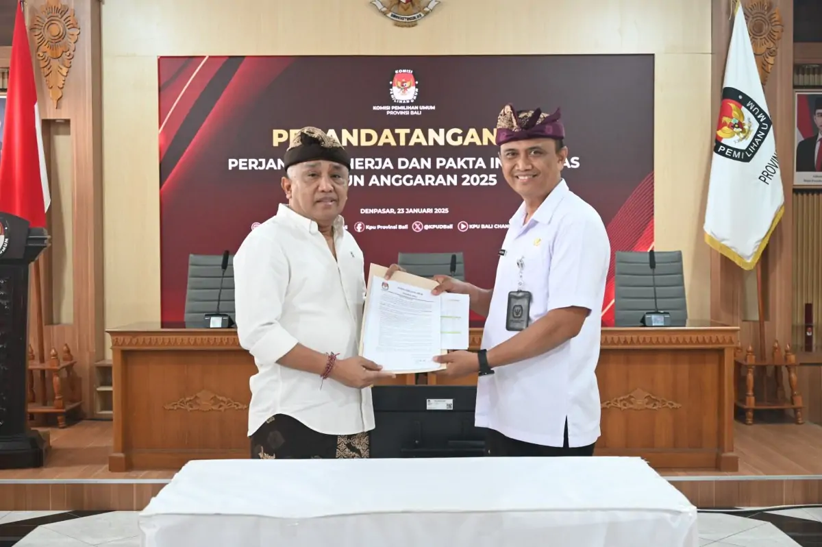 KPU Bali Mantapkan Integritas Lewat Penandatanganan Perjanjian Kinerja 2025