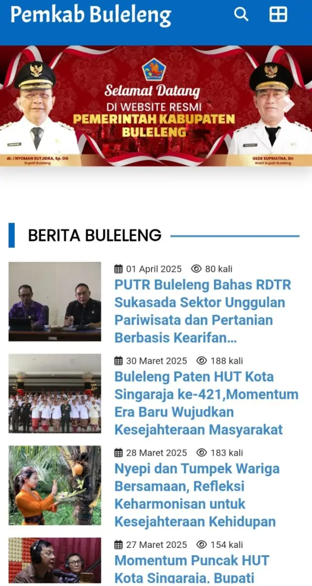 Website resmi Pemkab Buleleng