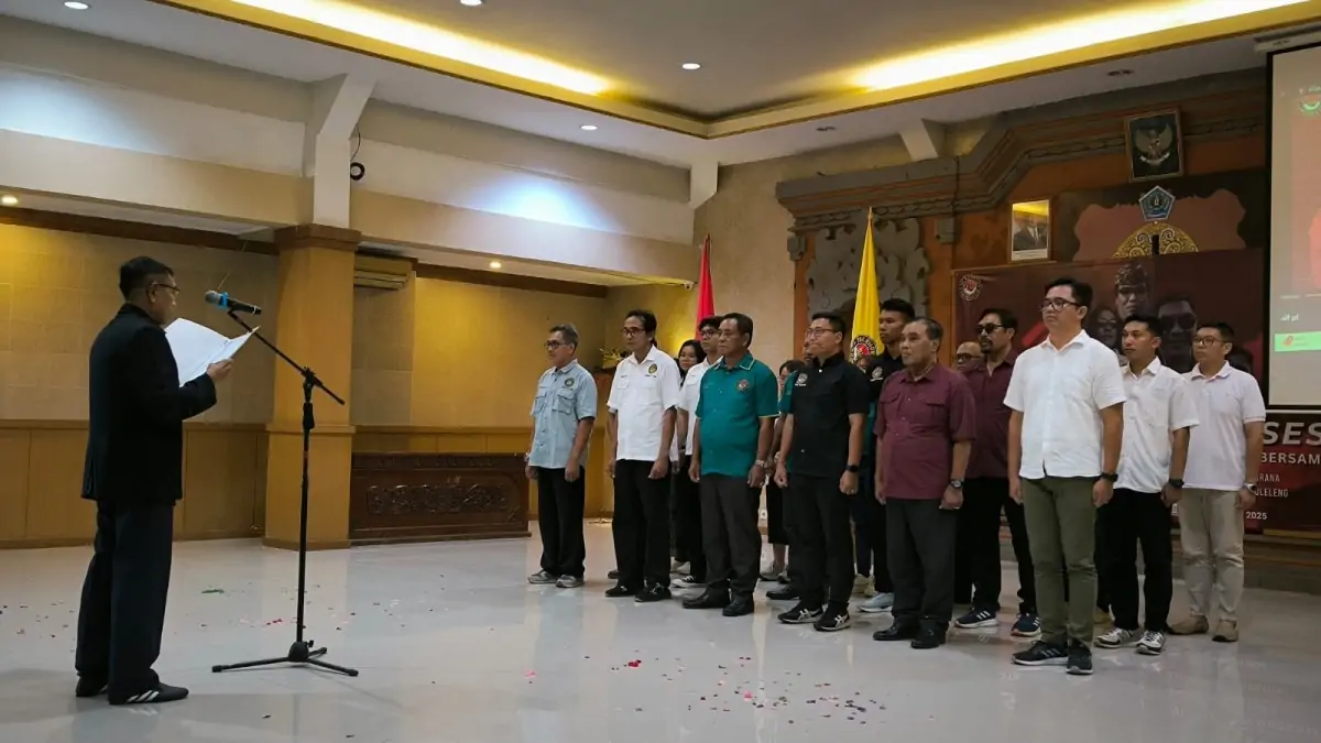 Pengurus Kabupaten (Pengkab) dan Pengurus Kota (Pengkot) Taekwondo Indonesia (TI) dari enam kabupaten/kota di Bali yang resmi dilantik dan dikukuhkan