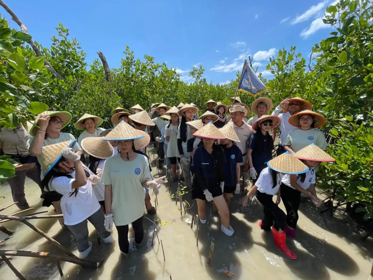 penanaman pohon mangrove yang digelar di kawasan Rove Garden, Denpasar, Minggu 19 Oktober 2025