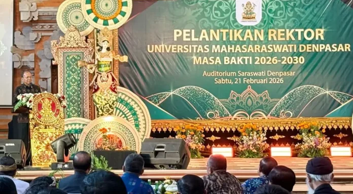 Gubernur Bali, Wayan Koster, menghadiri pelantikan Rektor I Ketut Sukewati Lanang Putra Perbawa di Universitas Mahasaraswati Denpasar dan mendorong kolaborasi riset perguruan tinggi se-Bali.