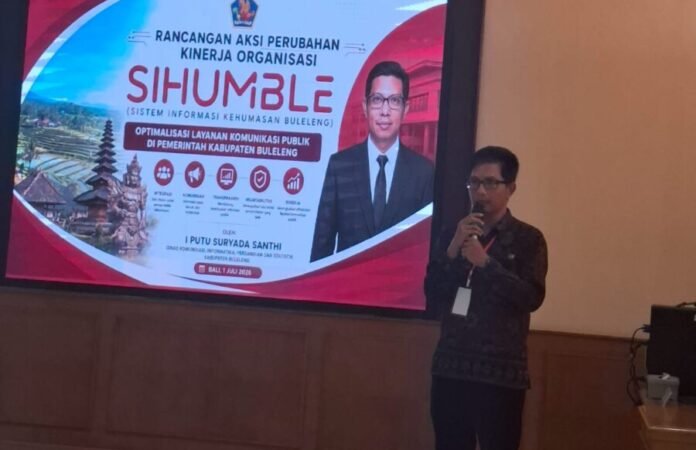 SIHUMBLE menjadi langkah Dinas Kominfosanti Buleleng dalam memperkuat komunikasi publik melalui pengelolaan informasi yang lebih terintegrasi, cepat, dan mudah diakses masyarakat.